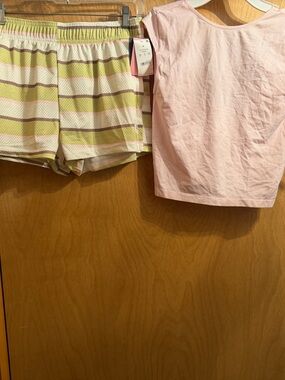 Target Pink Top and Striped Shorts Set